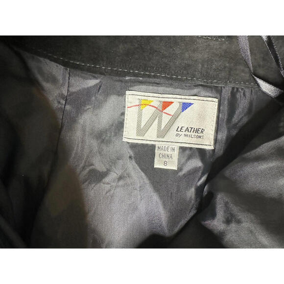 Vintage Wilsons 8 Suede Leather Tapered Y2K 90s Pants High Waist Belted Black - Picture 7 of 7